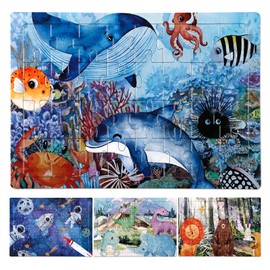 4 in 1 Increasing Difficulty Kids Puzzle for Kids, Ages 3-8, 24-60-Piece Puzzles, Puzzles for Children Learning Educational Puzzles Toys for Boys and Girls Set for Kids(4 Puzzles)