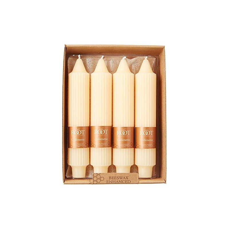 Root Candles Unscented Dinner Candles Premium Beeswax Blend Boxed Candle