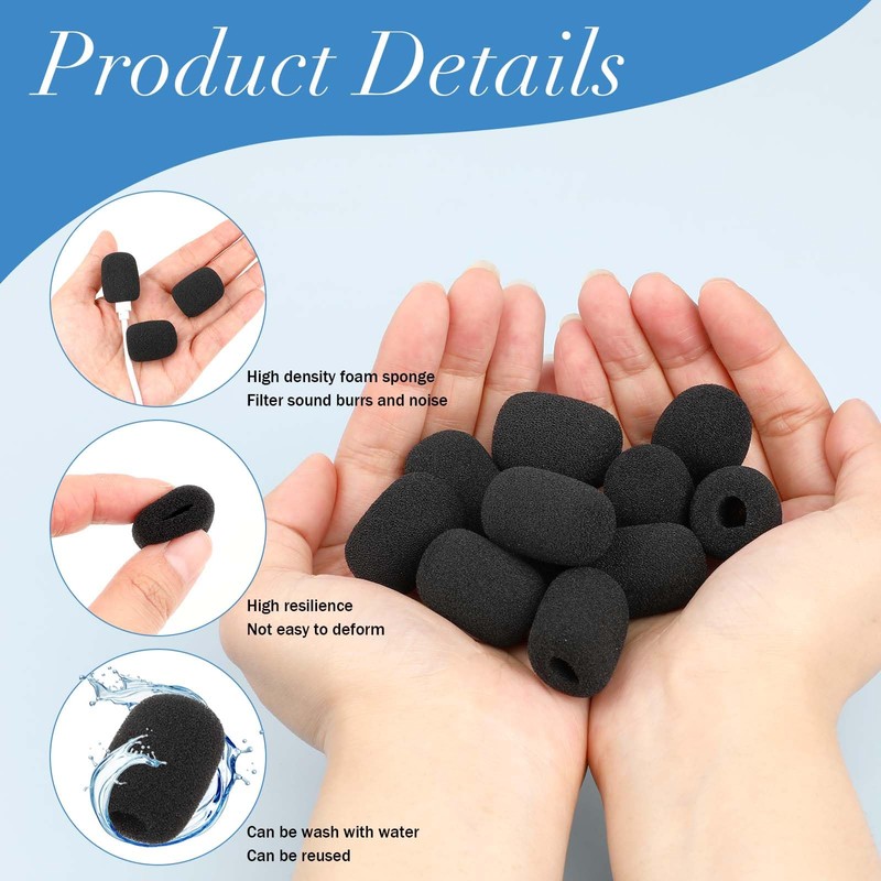 Bewudy Pack of 10 Microphone Wind Protection, Pop Protection Microphone,