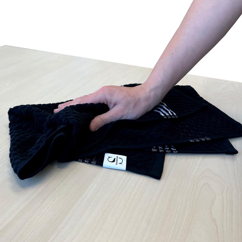 Cotton Kitchen Towels Set of 5, 100% Cotton, Black and