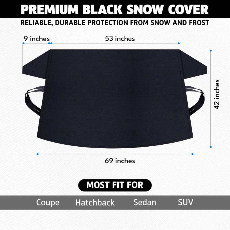 Autovir Premium Windshield Cover for Ice Snow Waterproof Sunshade Portable
