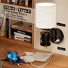 HYMELA V07-1 Vintage Wall Sconce Light with USB A+C Charging