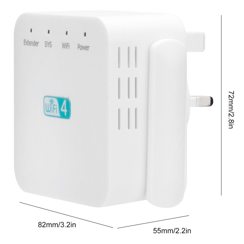 300M Repeater with Double Antenna Signal Amplifier Range Extender White