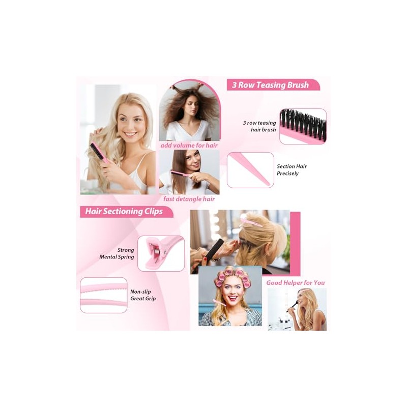 Qinzave 65 PCS Hair Curler Rollers with 5 Sizes Self
