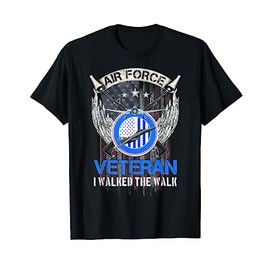 Vintage American Flag US Air Force Veteran I Walked The Walk T-Shirt