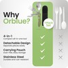 Orblue 4-in-1 Camping Utensils, 1-Pack, Portable Stainless Steel Spoon, Fork,