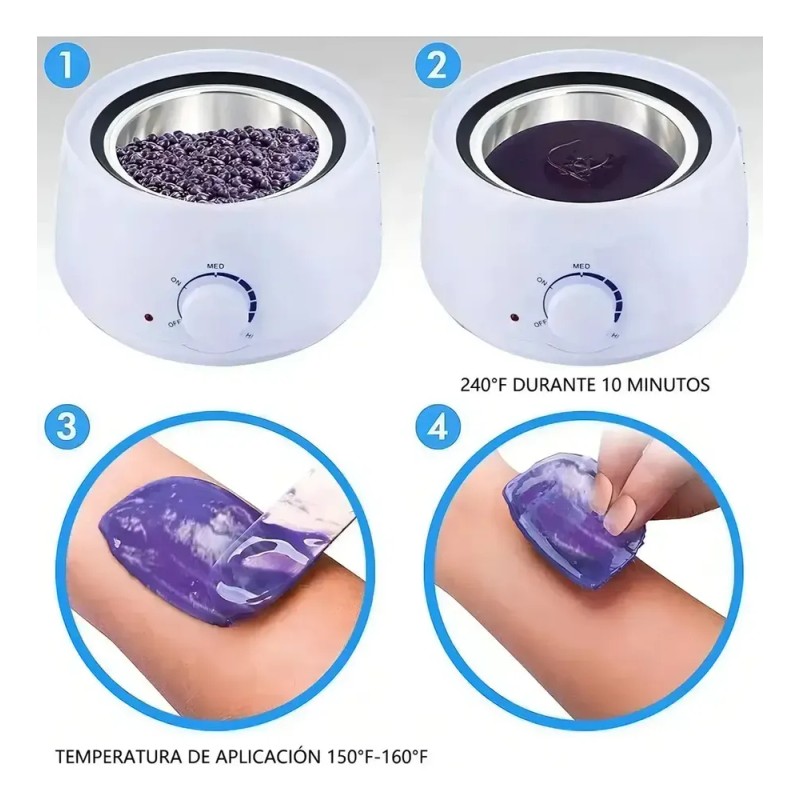 Cera depilada de plantas perladas, fórmula suave y de baja