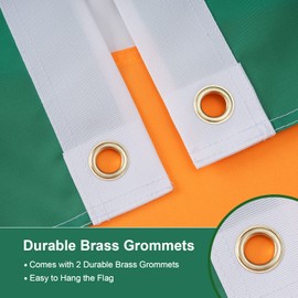 SYII Irish Flag 4x6 Ft Outdoor, Double Sided Sewn Stripes Ireland Flags with 2 Brass Grommets, Heavy Duty 210D Polyester Vivid Color for St Patrick's Day Decor