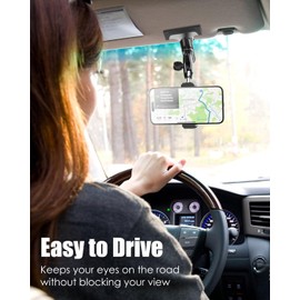 Charchendo Car Sun Visor Short Metal Arm Phone/GoPro Mount 4-7"