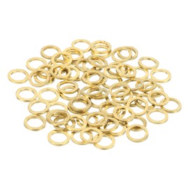 sourcing map 110 Pack Brass Flat Washer, M6 Copper Washers Crush Washer Kit Assortment, 6mm ID, 9mm OD, 1mm Thick for Bolts Screws Machinery Repair, Outdoor Construction