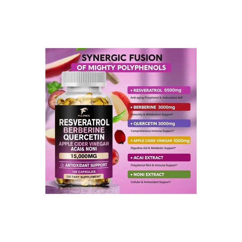 Resveratrol 15,000mg Antioxidant Nad 1500mg Liposomalal
