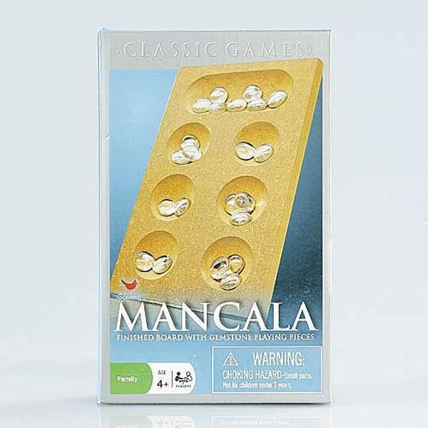 Mancala Premier Edition ~ Finished Board with Gemstone Playing Pieces