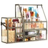 Glass Antique Brass Stackable Drawer Set Makeup Organizer for Vanity