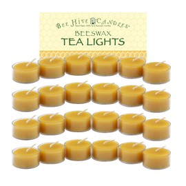 Bee Hive Candles 100% Pure Beeswax Tea Light Candles (24-Case)