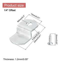 uxcell 10 Pcs 1/4" Offset Canvas Clips, Picture Framing Mirror Clips Z Shape Canvas Painting Mounting Clips with 1 Mounting Hole with Screws, Silver