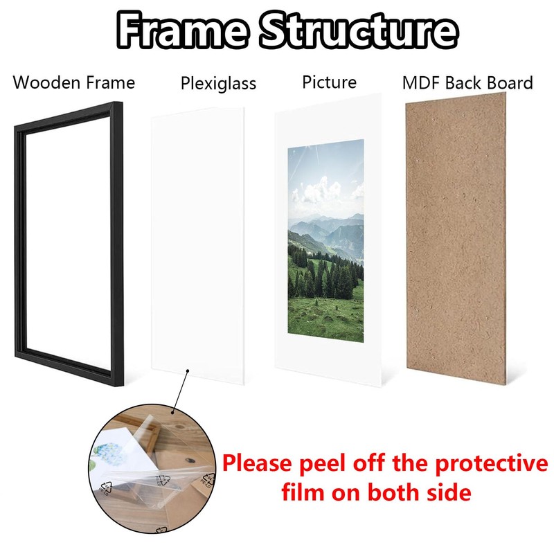 A4 Picture frames,Versatile Black Picture frame, A4 Poster Frame with