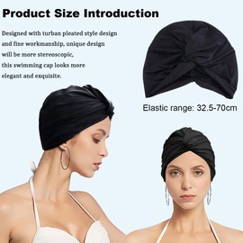 Swimming Cap, Unisex Swimming Cap, Women's Swimming Cap, Elastic Swimming Caps for Adults, Swimming Cap, Women's Turban Swimming Cap, for Men, Women, Long, Short Hair, Adults