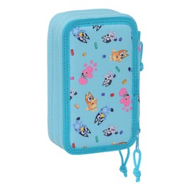 Safta Blue School Pencil Case with 36 Utensils, Children's Pencil Case, Ideal for Children from 5 to 14 Years, Comfortable and Versatile, Quality and Resilience, 12.5 x 5.5 x 19.5 cm, Sky Blue, sky
