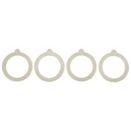 HIC Silicone Replacement Gasket Seals, Fits Regular Mouth Canning Jars, 3.75 x 3.75-Inches, Set of 4