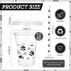 meekoo Dog Paw Plastic Cups, 12 oz, 50 Sets, Clear,