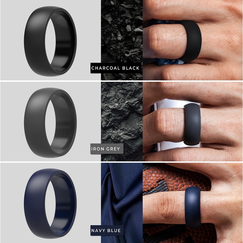 ThunderFit - Anillos de bodas de silicona, paquete de 7