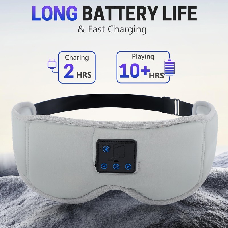 Aurya Sleep Mask Headphone Bluetooth 5.4, Wireless Bluetooth Music 3D