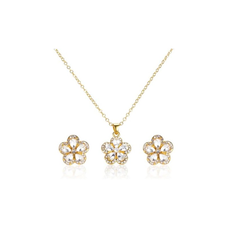 TXG Collares de Mujer, Juego Collar Aretes de Mujer Plata
