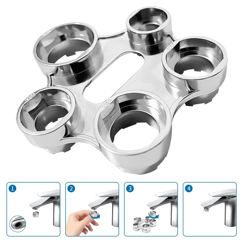 Efficient Water Flow Adjusting Tool, 10 in 1 Faucet Aerator