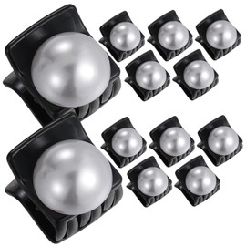 Baluue 12pcs Pearl Mini Hair Claw Clips for Women Small Durable Hair Accessories for Various Hairstyles for Bangs Makeup and Daily Use