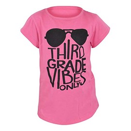 Unique Baby Girls 3rd Grade Vibes Only Back to School T Shirt (9, Pink)