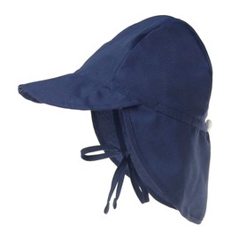 Durio Unisex Children's Peaked Cap with Neck Protection Baby Sun Hat UV SPF50+ with Ties Toddler Summer Hat, navy, 5 years