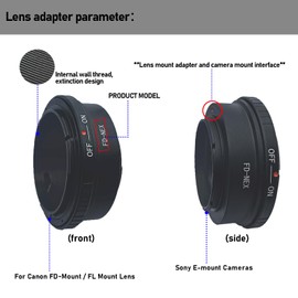 FD to NEX lens adapter Compatible with for Canon FD Lens to,for Sony E-Mount Camera A6300,A7,A7R, A7II,A7S, A7M2,A5100, A3000, A5000, A6000 etc.