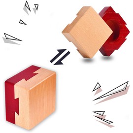 DC-Beautiful Impossible Dovetail Box Mini 3D Brain Teaser Wooden Magic Drawers Gift Jewelery Box Puzzle Toy