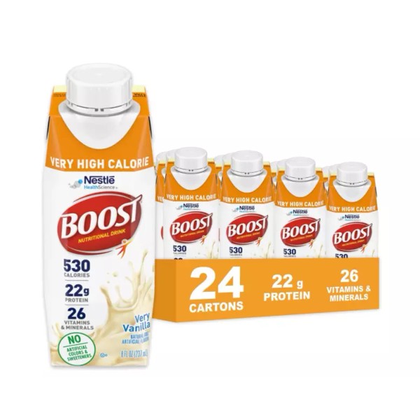 Boost Very High Calorie Vanilla Nutritional Drink ? 22g Protein,
