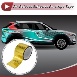 HEROFFIX Pinstripe Tape 70mmx50m Rhombus Mesh Car Stripes Pinstripe Decals for Car Motorcycle and Boat Racing Stripes DIY Stickers Laser Gold Tone 1 Pcs