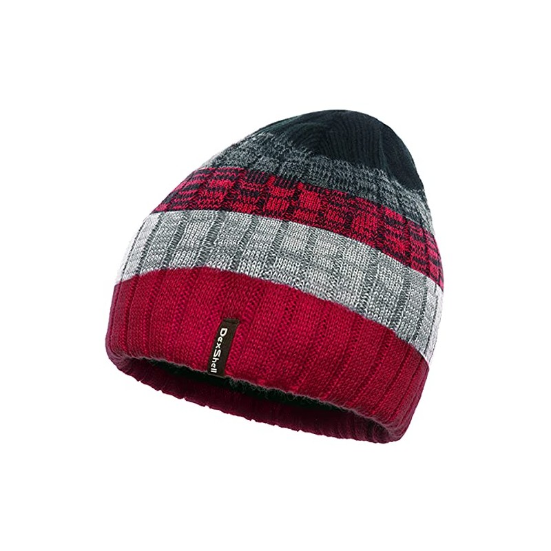 Dexshell Junior Waterproof Beanie Hat Pink Stripe, red