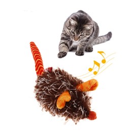 Gigwi Squeaking Cat Toy Mouse Electronic Moving Cat Toy, Automatic Mice Cat Toy with Furry Tail, Interactive Squeaky Mouse for Cats Indoor/Outdoor Exercise