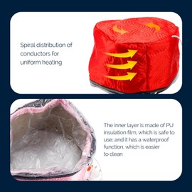 Electric Hair Steamer Cap with Temperature Control, Removable Thermal Hair Care Hat for Home Spa (Red Type)