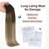XDhair Haarverlängerung, Echthaar, Clip in Dunkelbraun bis Hellbraun und Aschblond,