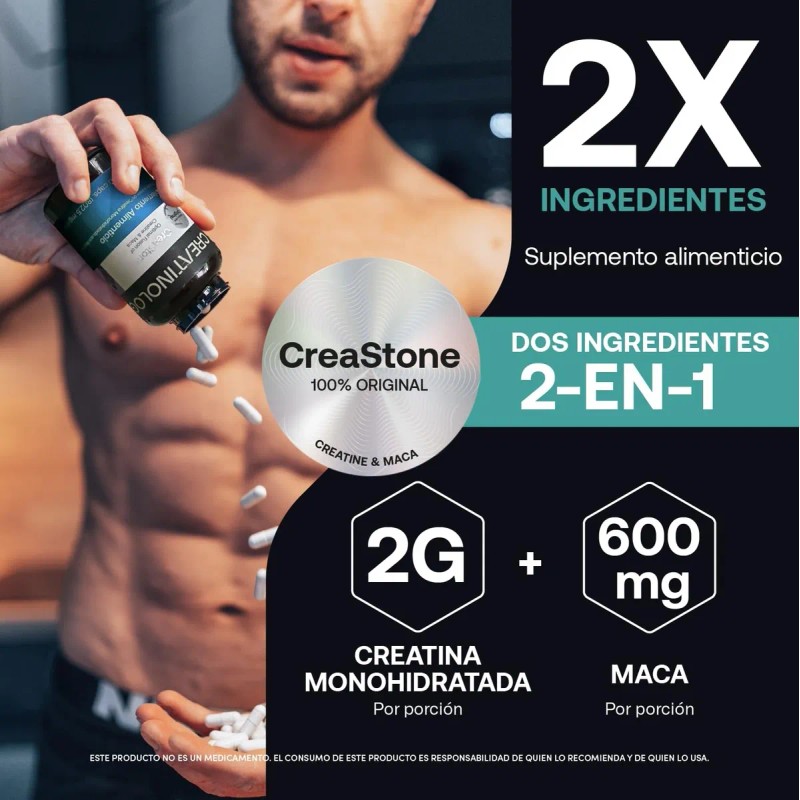 Creatina Monohidratada Y Maca Creatinology 120 Cpsulas No Saborizado