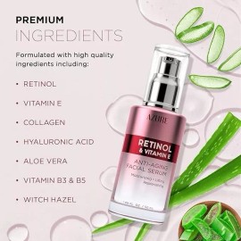 AZURE Retinol & Vitamin E Anti Aging Facial Serum  - 2 Pack