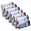 Men's Cotton Plaid Handkerchiefs 6-Pack – 17-Inch Soft Pocket Square