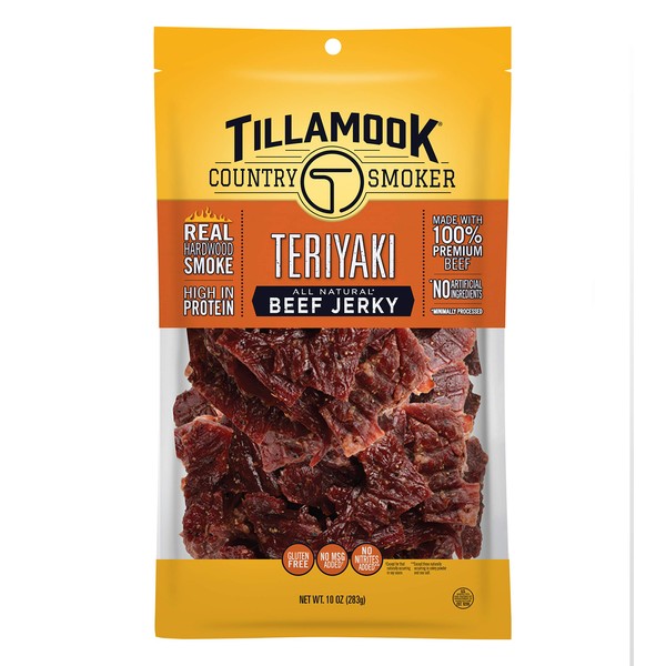 Tillamook All Natural, Real Hardwood Smoked Teriyaki Beef Jerky, 10 Oz
