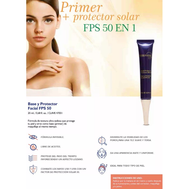 Terramar Base Y Primer Facial En 1 Con Protector Solar