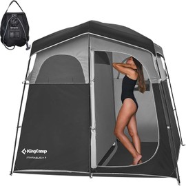 KingCamp Shower Tent, Portable Privacy Tent Outdoor Camping 1/2 Room Toilet Tents with Shower Bag & Dressing Room for Travel Beach Tailgate