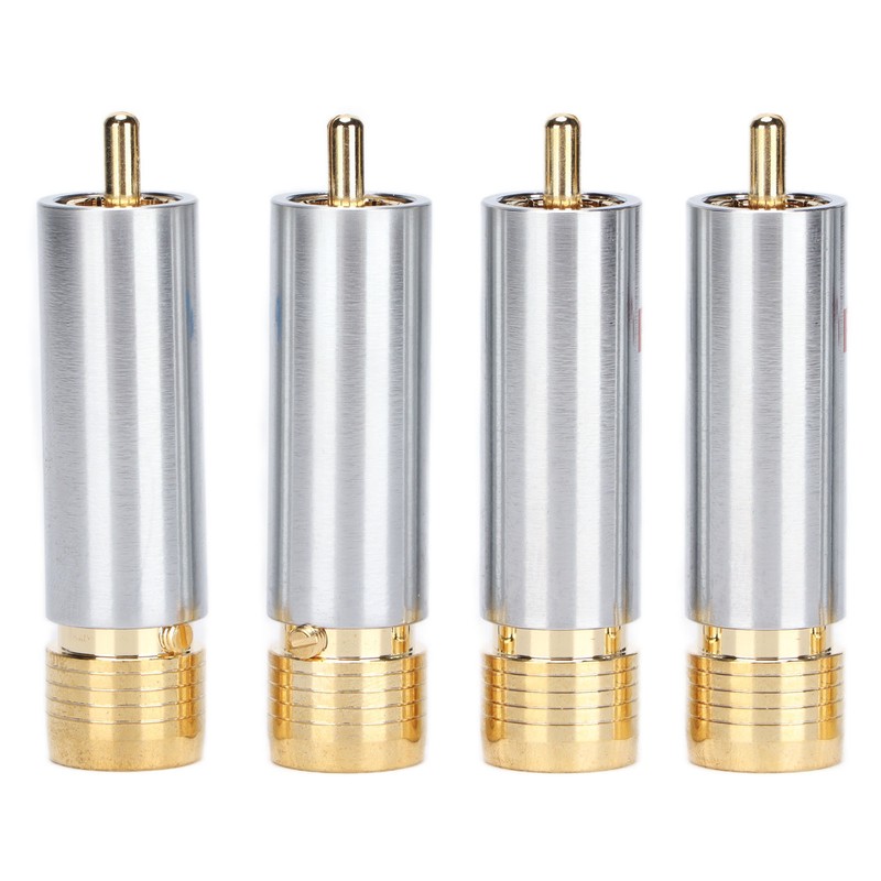 4PCS Preffair/R1722 Audio Connector Gold Plated Self Locking Solderless RCA