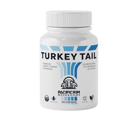 Pacific Rim Mushrooms Turkey Tail Supplement | High Potency 10:1 extract | 1000 mg per serving | Immune System and Digestive Support | 120 Capsules