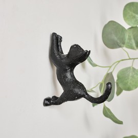 Melody Maison Matte Black Cat Wall Hook