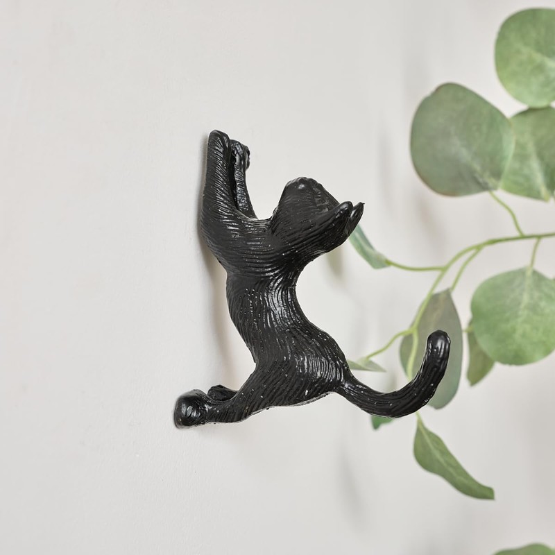 Melody Maison Matte Black Cat Wall Hook