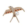 Rhinestone Swallow Bird Brooch Pin for Women Unisex Gold Plated